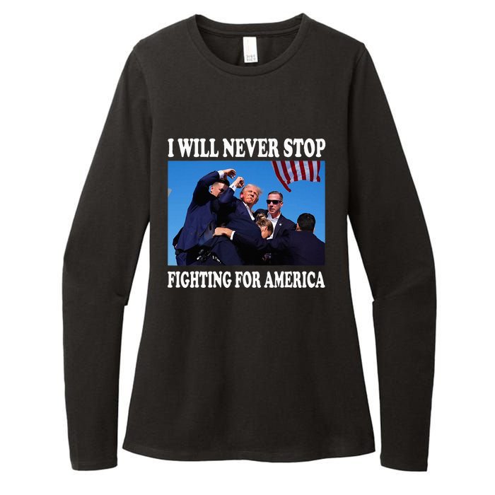 I Will Never Stop Fighting For America Womens CVC Long Sleeve Shirt