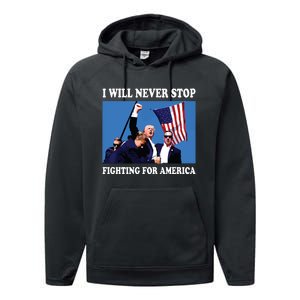 I Will Never Stop Performance Fleece Hoodie