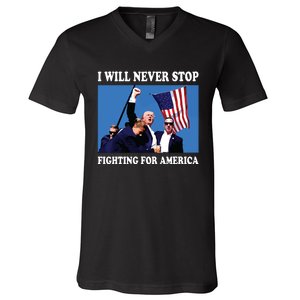 I Will Never Stop V-Neck T-Shirt