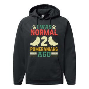 I Was Normal 2 Pomeranians Ago Performance Fleece Hoodie