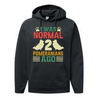 I Was Normal 2 Pomeranians Ago Performance Fleece Hoodie