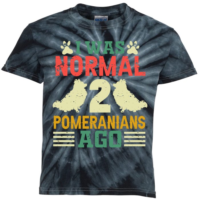 I Was Normal 2 Pomeranians Ago Kids Tie-Dye T-Shirt