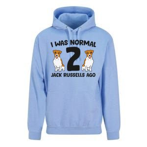 I Was Normal 2 Jack Russells Ago Funny Jack Russell Unisex Surf Hoodie