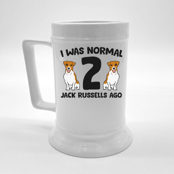 I Was Normal 2 Jack Russells Ago Funny Jack Russell Beer Stein