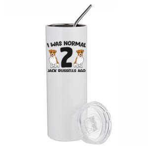 I Was Normal 2 Jack Russells Ago Funny Jack Russell Stainless Steel Tumbler