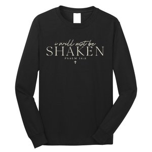 I Will Not Be Shaken Christian Minimal Long Sleeve Shirt