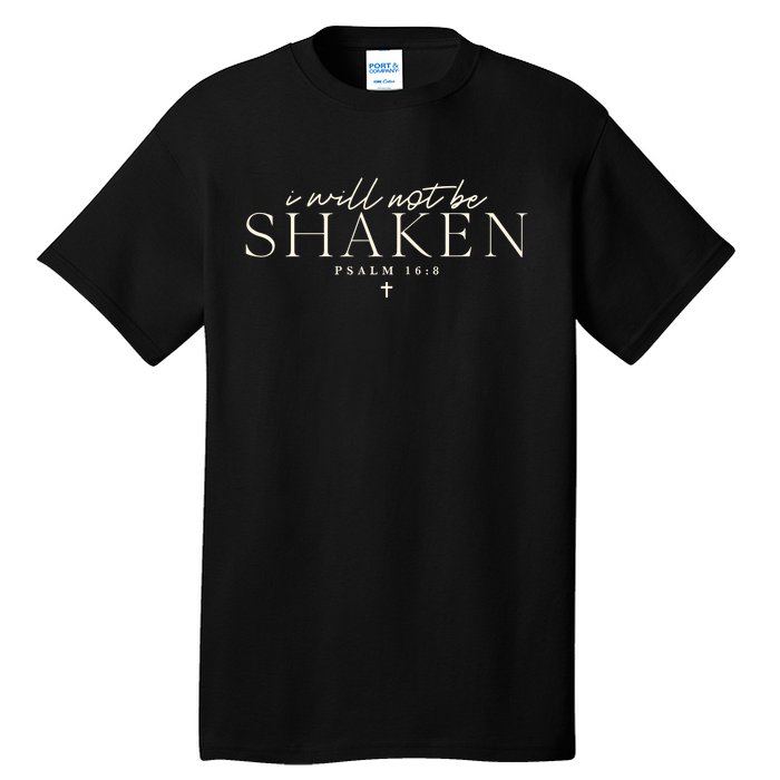 I Will Not Be Shaken Christian Minimal Tall T-Shirt