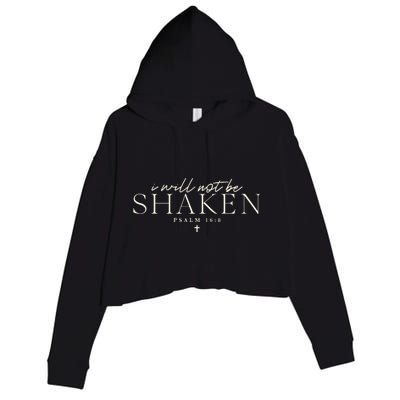 I Will Not Be Shaken Christian Minimal Crop Fleece Hoodie