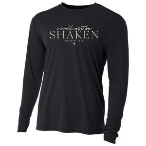 I Will Not Be Shaken Christian Minimal Cooling Performance Long Sleeve Crew