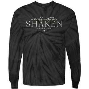 I Will Not Be Shaken Christian Minimal Tie-Dye Long Sleeve Shirt