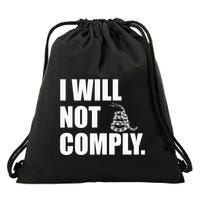 I Will Not Comply Gadsden Snake Drawstring Bag