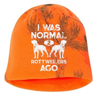 I Was Normal 2 Rottweilers Ago Funny Dog Lover Gifts Kati - Camo Knit Beanie