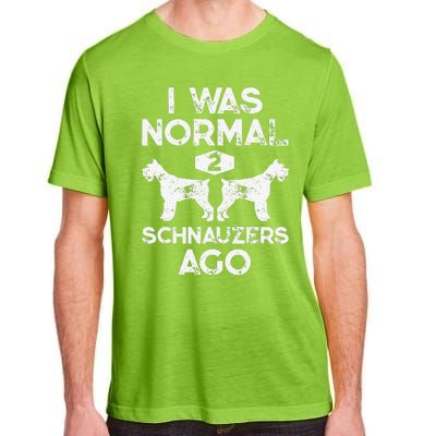 I Was Normal 2 Schnauzers Ago Funny Dog Lover Gift Women Adult ChromaSoft Performance T-Shirt