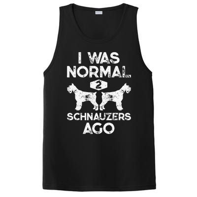 I Was Normal 2 Schnauzers Ago Funny Dog Lover Gift Women PosiCharge Competitor Tank