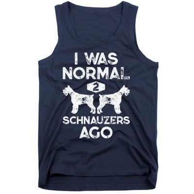 I Was Normal 2 Schnauzers Ago Funny Dog Lover Gift Women Tank Top