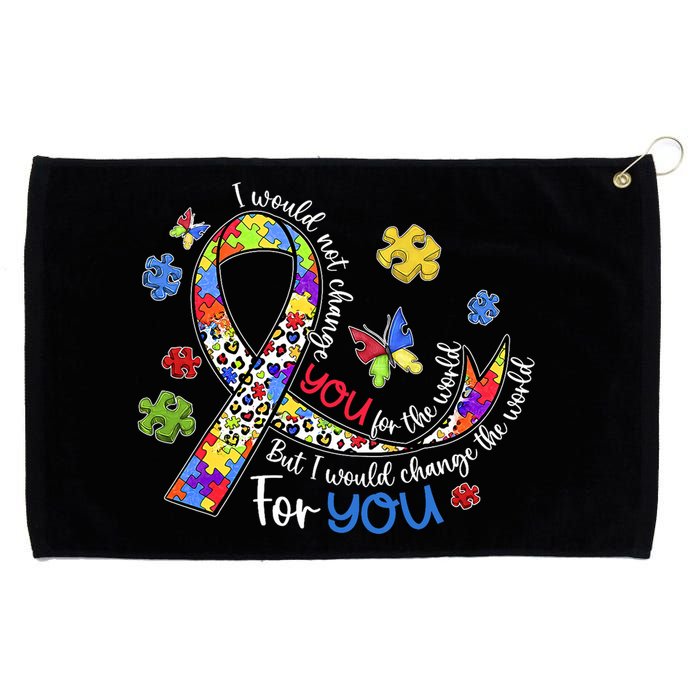 I Would Not Change You For The World Autism Leopard Puzzles Grommeted Golf Towel