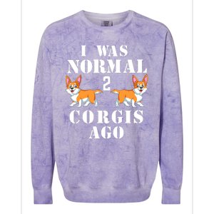 I Was Normal 2 Corgis Ago Colorblast Crewneck Sweatshirt