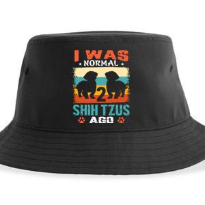 I Was Normal 2 Shih Tzus Ago Sustainable Bucket Hat