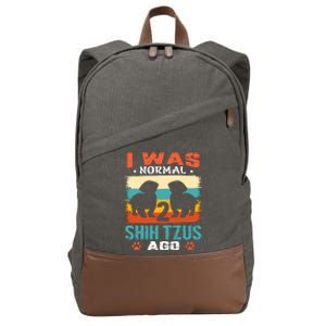 I Was Normal 2 Shih Tzus Ago Cotton Canvas Backpack