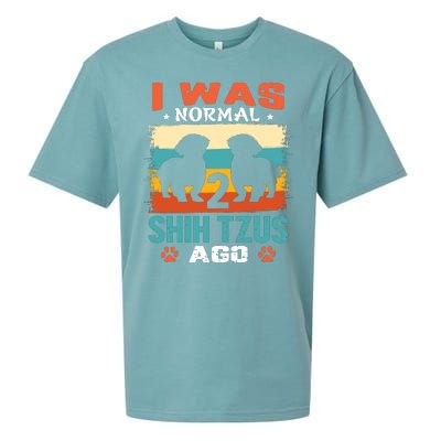 I Was Normal 2 Shih Tzus Ago Sueded Cloud Jersey T-Shirt