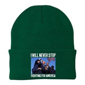 I Will Never Stop Fighting For America Trump Knit Cap Winter Beanie