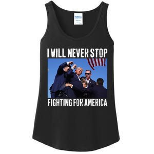 I Will Never Stop Fighting For America Trump Ladies Essential Tank