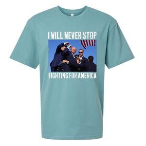 I Will Never Stop Fighting For America Trump Sueded Cloud Jersey T-Shirt