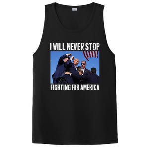 I Will Never Stop Fighting For America Trump PosiCharge Competitor Tank