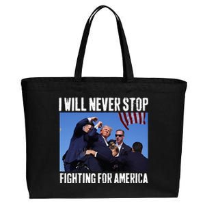 I Will Never Stop Fighting For America Trump Cotton Canvas Jumbo Tote