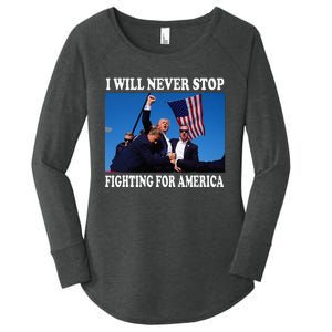 I Will Never Stop Fighting For America Women's Perfect Tri Tunic Long Sleeve Shirt