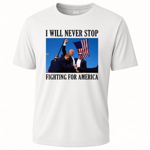 I Will Never Stop Fighting For America Cooling Performance Crew T-Shirt