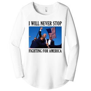 I Will Never Stop Fighting For America Women's Perfect Tri Tunic Long Sleeve Shirt