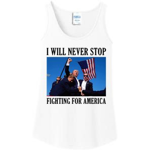 I Will Never Stop Fighting For America Ladies Essential Tank