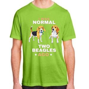 I Was Normal Two Beagles Ago Funny Dog Lover And Owner Adult ChromaSoft Performance T-Shirt