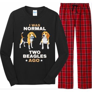 I Was Normal Two Beagles Ago Funny Dog Lover And Owner Long Sleeve Pajama Set