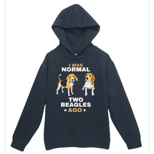 I Was Normal Two Beagles Ago Funny Dog Lover And Owner Urban Pullover Hoodie