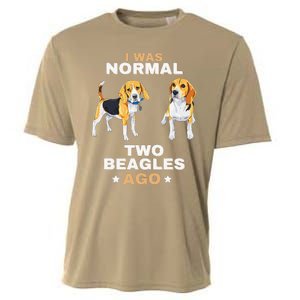 I Was Normal Two Beagles Ago Funny Dog Lover And Owner Cooling Performance Crew T-Shirt