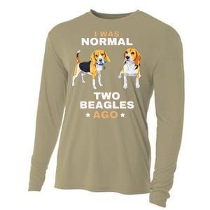 I Was Normal Two Beagles Ago Funny Dog Lover And Owner Cooling Performance Long Sleeve Crew