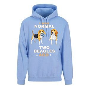 I Was Normal Two Beagles Ago Funny Dog Lover And Owner Unisex Surf Hoodie