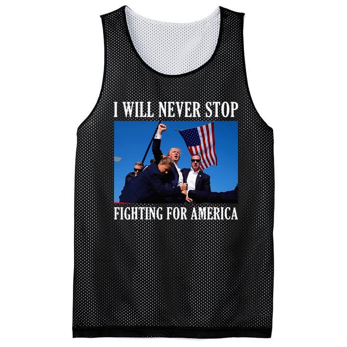 I Will Never Stop Fighting For America Mesh Reversible Basketball Jersey Tank