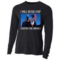 I Will Never Stop Fighting For America Cooling Performance Long Sleeve Crew