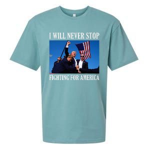 I Will Never Stop Fighting For America Sueded Cloud Jersey T-Shirt