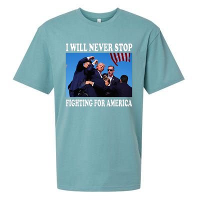 I Will Never Stop Fighting For America Sueded Cloud Jersey T-Shirt