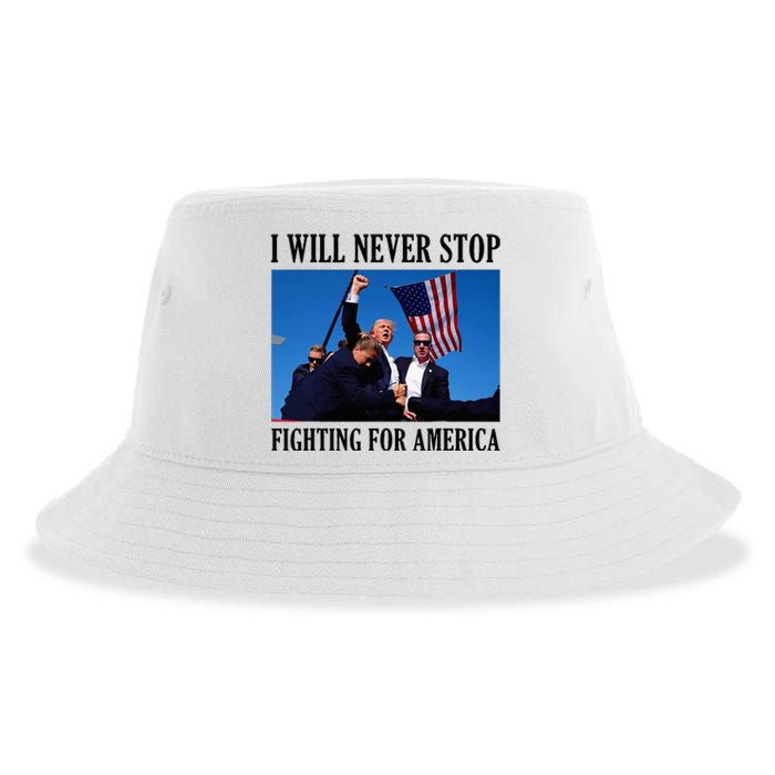 I Will Never Stop Fighting For America Sustainable Bucket Hat