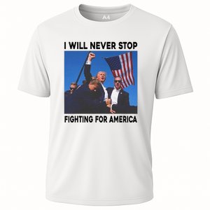 I Will Never Stop Fighting For America Cooling Performance Crew T-Shirt