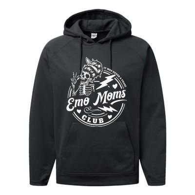 It Was Never A Phase Emo Moms Club Skeleton Performance Fleece Hoodie