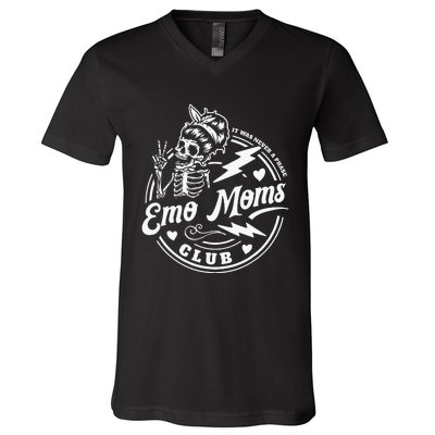 It Was Never A Phase Emo Moms Club Skeleton V-Neck T-Shirt