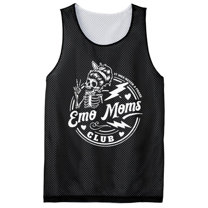 It Was Never A Phase Emo Moms Club Skeleton Mesh Reversible Basketball Jersey Tank