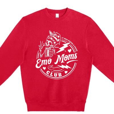 It Was Never A Phase Emo Moms Club Skeleton Premium Crewneck Sweatshirt