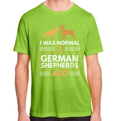 I Was Normal 2 Ger Shepherds Ago Dog Lovers Gift Adult ChromaSoft Performance T-Shirt